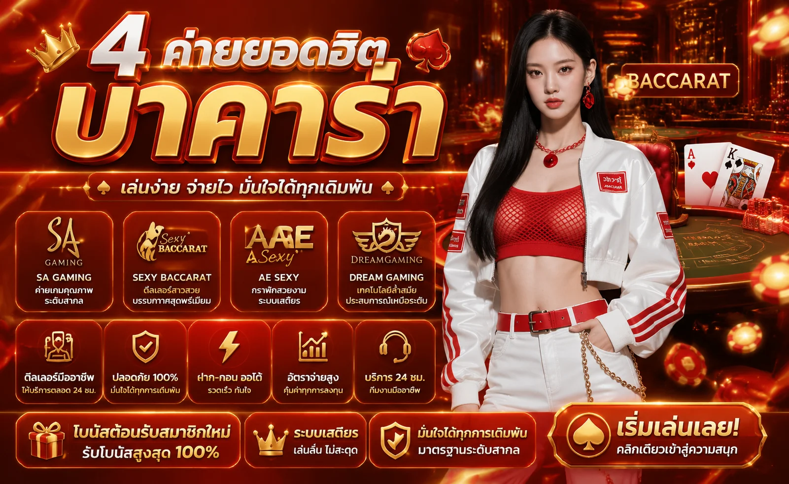 คาสิโนออนไลน์ เฮงเฮง789 บาคาร่าสด รูเล็ต ไฮโล ดีลเลอร์สาว